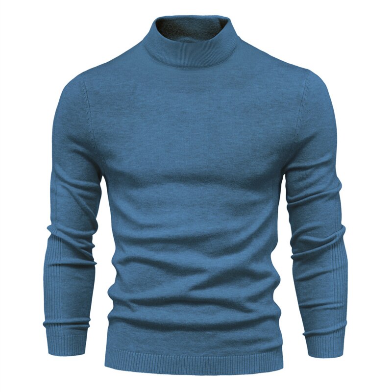 Male Winter Turtleneck Thick Mens Sweaters Casual Turtle Neck Solid Color Quality Warm Slim Turtleneck Sweaters Pullover Men